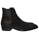  Saint Laurent Wyatt Chelsea Boots in Black Suede