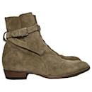  Saint Laurent Wyatt Jodhpur Boots in Brown Suede