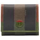 Fendi Pequin PVC Trifold Wallet 30959 Black Brown