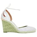 Aquazzura Palm Beach Metallic Glitter Cork Wedge Sandals