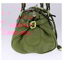 Chloe Paddington Hand Bag Leather Red Gold Silver Auth am7297 - Chloé