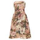 Dolce & Gabbana rose cloque boned corset strapless cocktail dress