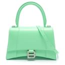 Balenciaga Hourglass Small Leather Handbag Green