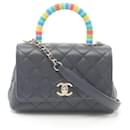 Chanel Coco Handle XXS Lambskin Handbag Navy