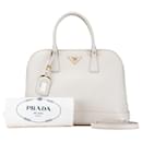 Prada Leather Triangle Logo Plate 2WAY Handbag
