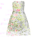 Monique Lhuillier neon tie dye floral lace applique fre dress - Autre Marque