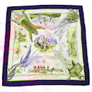 Hermes Silk Scarf Carré 90 Navy White - Hermès