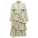 Osman London Cotton Tiered Ruffle Capelet Belted Long Trench Coat - Autre Marque