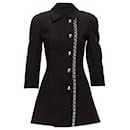 David Koma Cady Chunky Chain Trim Fit Flare Coat Dress