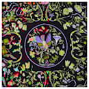 Hermes Silk Scarf Carré 90 Black Multicolor - Hermès