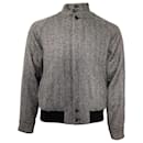 Tod’s Herringbone Bomber Jacket in Grey Virgin Wool - Tod's