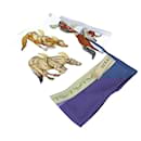 Hermes Silk Scarf Carré 90 Blue EN PISTE - Hermès