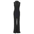 Brandon Maxwell shawl collage plunge wide leg evening jumpsuit - Autre Marque