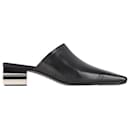 Balenciaga Typo Chrome Heel Mules in Black Leather