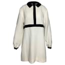 Emilia Wickstead Tobias Two Tone Crepe Mini Dress in White Wool - Autre Marque
