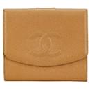 Chanel Caviar Skin Bifold Wallet Beige