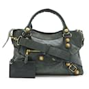 Balenciaga Giant City Leather Handbag Green Gray