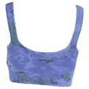 Rotate Birger Christensen Bridy Knit Crop Top in Blue Nylon - Autre Marque