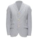 Junya Watanabe Man striped seersucker cotton blazer jacket