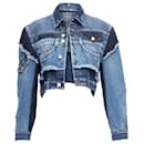 Dolce & Gabbana denim deconstructed patchwork cropped jacket
