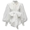 Acler cotton eyelet cutout big bow puff sleeve blouse - Autre Marque