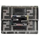 Fendi Zucca Bifold Wallet Canvas Leather