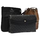 FENDI GUCCI Burberry Zucchino Bag Canvas PVC Enamel 3Set Black Brown Auth ti2285 - Fendi