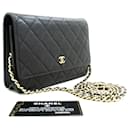 CHANEL Grained Calfskin Wallet On Chain WOC Black Shoulder Bag - Chanel