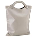 CHANEL Matelasse Hand Bag Leather Silver Light Gray Pearl CC Auth bs20615 - Chanel