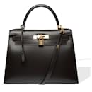 HERMES Kelly 28 Bag in Brown Leather - 102274 - Hermès