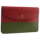 LOUIS VUITTON Epi Montaigne 23 Bolsa Clutch Vermelha M52667 LV Auth bs20629 - Louis Vuitton