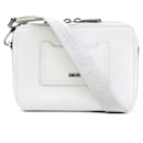 Christian Dior Gray and White Leather Shoulder Bag