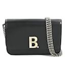 Balenciaga Black Leather Chain Wallet