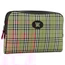 Burberrys Nova Check Clutch Bag Canvas Beige Auth 106136 - Autre Marque
