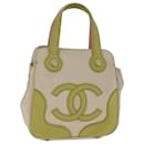 CHANEL Hand Bag Canvas Beige Green CC Auth 101955 - Chanel