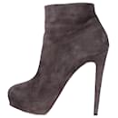 Christian Louboutin Brownish Gray Suede Leather Booties