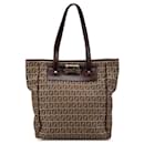 Fendi Zucchino Tote Bag Canvas Leather