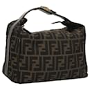 FENDI Zucca Canvas Vanity Hand Bag Brown Auth 101351 - Fendi