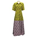 Camilla and Marc Black / Yellow Leto Print Bishop Sleeve Midi Monet Dress - Autre Marque