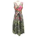 Samantha Sung Soft Grey Millie Fruit Amanda Sleeveless V-Neck Midi Dress - Autre Marque