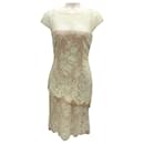 Angel Sanchez Lime / Beige Lace Overlay Cocktail Dress - Autre Marque