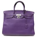 HERMES BIRKIN 40 HAND BAG IN VIOLET TOGO LEATHER 2012 PALLADIA ATTRIBUTES - Hermès