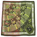 Hermes Cliquetis silk scarf in brown 1972 - Hermès