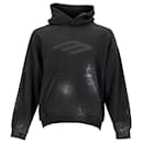Balenciaga 3B Stencil Distressed Hoodie in Black Cotton