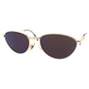 Óculos de sol Gucci vintage marrom dourado metálico GG2277
