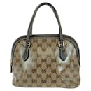 Gucci GG Crystal PVC Handbag Brown Beige