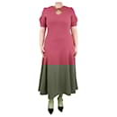 Mauve wool crepe midi dress - size UK 16 - Autre Marque