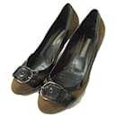 PELLICO Suede Strap Heel Pumps Brown/Black - Autre Marque