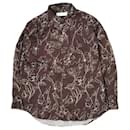 Rayon Cotton Regular Collar Shirt Brown Floral - Autre Marque