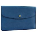 LOUIS VUITTON Epi Montaigne 27 Bolsa Clutch Azul M52655 LV Auth 104922 - Louis Vuitton